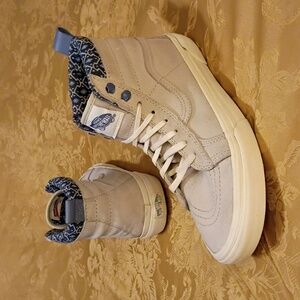 VANS Sk8-Hi SCOTCHGARD Protector 3M  Blue Patterned Collar Women's 8.0 Men's 6.5